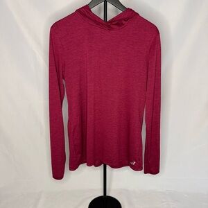 BCG Women’s XL Training Turbo Long-Sleeve Hooded Top Red Plum EUC